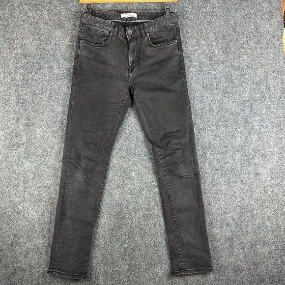 Springfield Jeans Mens 32  Slim Fit Black Wash Cotton Stretch Pockets - Picture 1 of 8